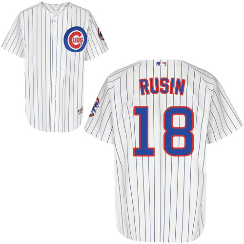 Chris Rusin #18 MLB Jersey-Chicago Cubs Men's Authentic Home White Cool Base Baseball Jersey